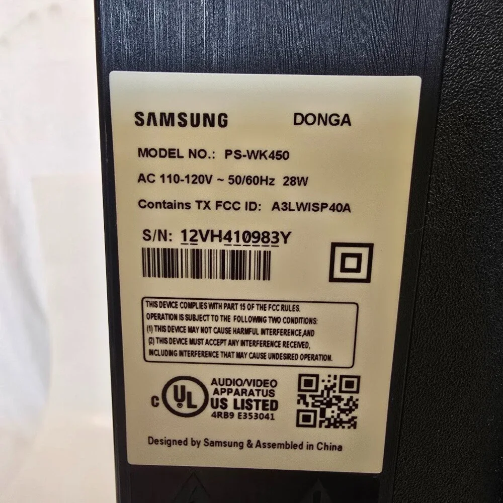 Nice Samsung PS-WK450 Wireless Powered Subwoofer for HW-K470 Soundbar